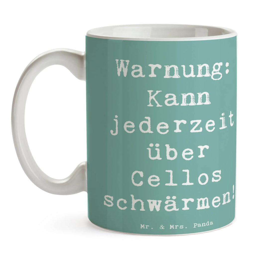 Tasse Spruch Cello Schwärmerei Porzellantasse, Teetasse, Tasse mit Motiven, Keramiktasse, Tasse mit Zitaten, Bürotasse, Geschenktasse, Kaffeetasse, Tasse, Instrumente, Geschenke Musiker, Musikliebhaber