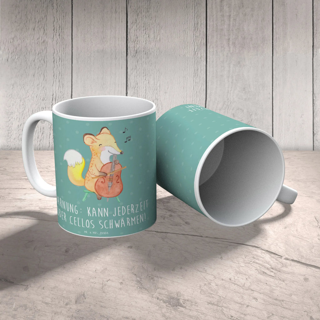 Tasse Cello Schwärmerei Keramiktasse, Teetasse, Tasse mit Zitaten, Tasse mit Motiven, Geschenktasse, Kaffeetasse, Bürotasse, Tasse, Porzellantasse, Instrumente, Geschenke Musiker, Musikliebhaber