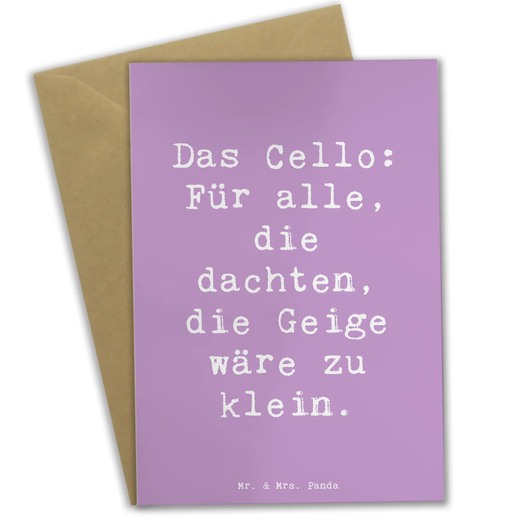 Greetings card Saying Das Cello: Für alle, die dachten, die Geige wäre zu klein. Grußkarte, Klappkarte, Einladungskarte, Glückwunschkarte, Hochzeitskarte, Geburtstagskarte, Karte, Ansichtskarten, Instrumente, Geschenke Musiker, Musikliebhaber