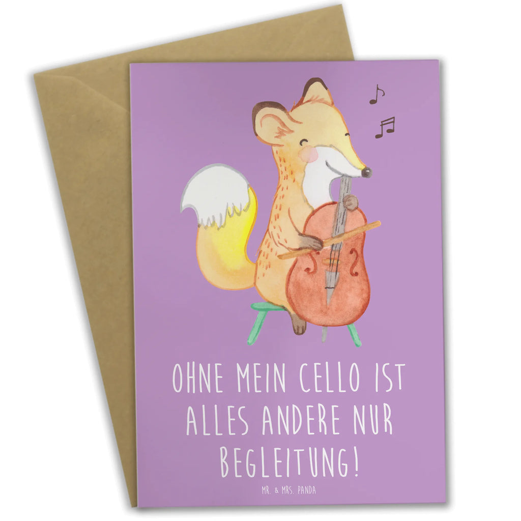 Greetings card Ohne mein Cello ist alles andere nur Begleitung! Karte, Glückwunschkarte, Geburtstagskarte, Grußkarte, Einladungskarte, Hochzeitskarte, Ansichtskarten, Klappkarte, Instrumente, Geschenke Musiker, Musikliebhaber