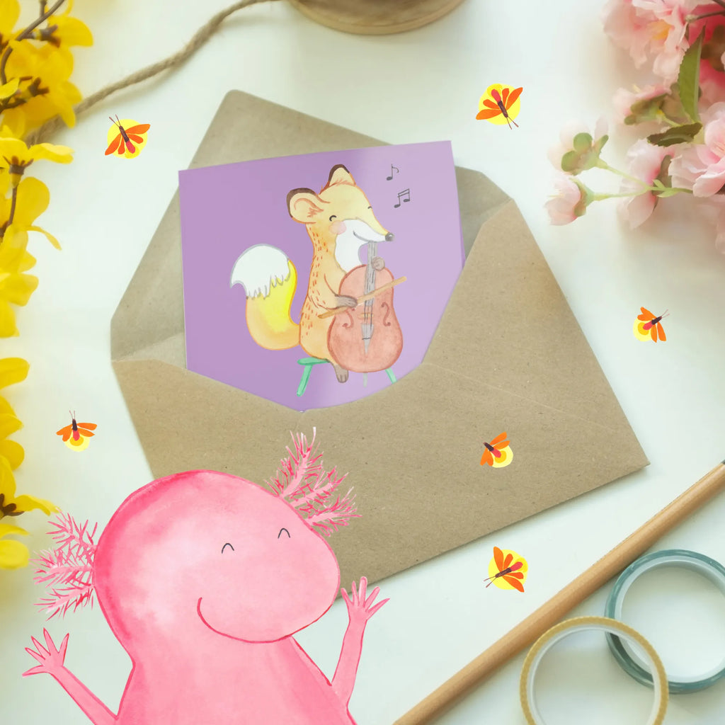 Greetings card Warum können Cellisten schlecht Verstecken spielen? Weil sie immer im Schlüsselmoment den Bogen verlieren! Ansichtskarten, Glückwunschkarte, Klappkarte, Karte, Hochzeitskarte, Grußkarte, Geburtstagskarte, Einladungskarte, Instrumente, Geschenke Musiker, Musikliebhaber