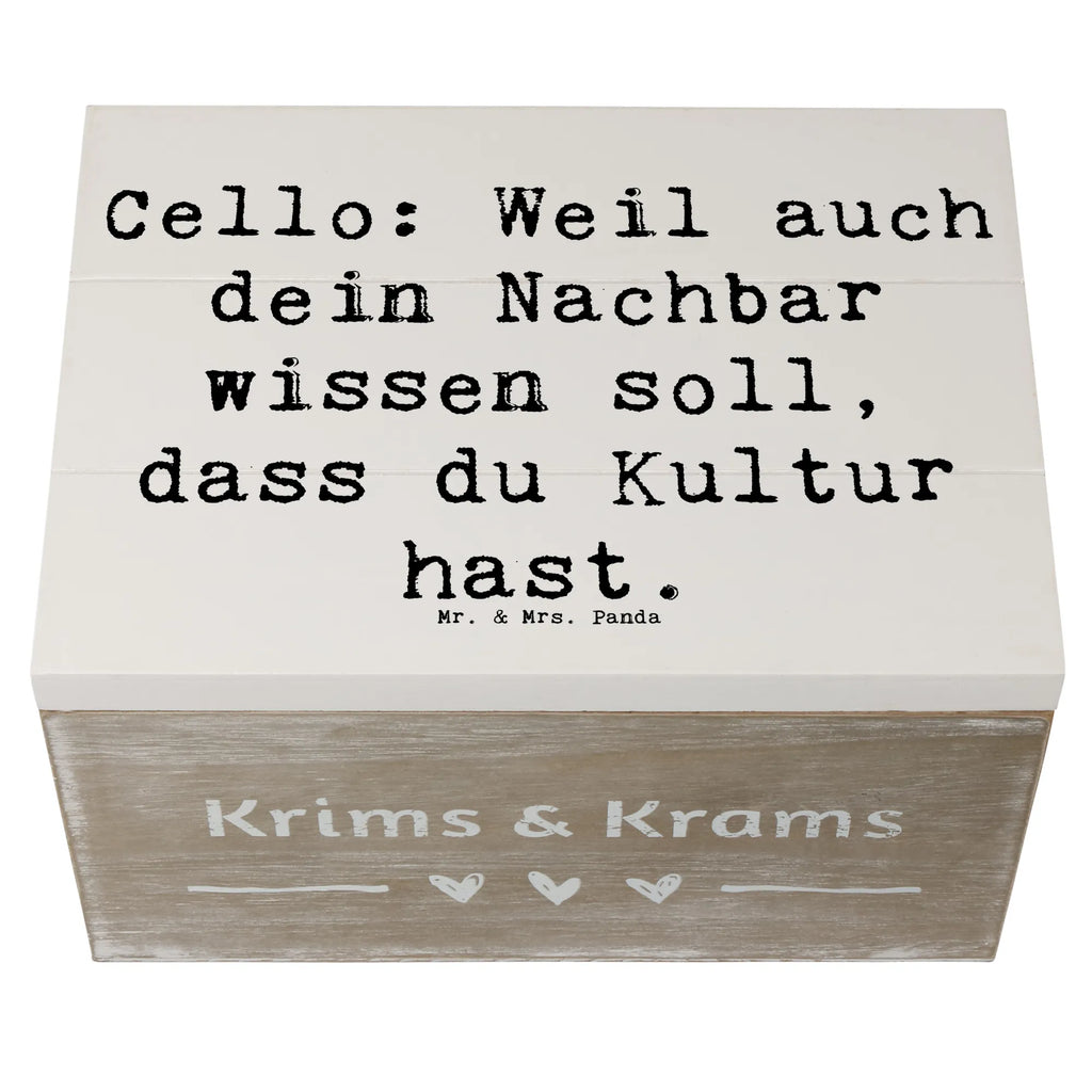 Holzkiste Spruch Cello Kultur Truhe, XXL, Geschenkdose, Aufbewahrungsbox, Geschenkbox, Erinnerungsbox, Schatulle, Schatzkiste, Kiste, Dekokiste, Holzkiste, Erinnerungskiste, Instrumente, Geschenke Musiker, Musikliebhaber