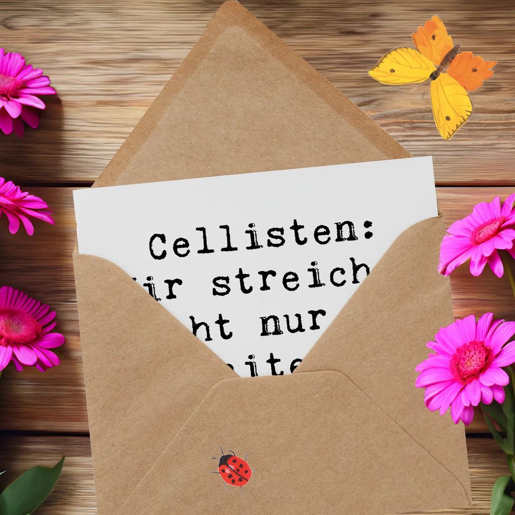 Deluxe Karte Spruch Cello Herz Glückwunschkarte, Karte, Einladungskarte, Hochwertige Klappkarte, Hochwertige Grußkarte, Geburtstagskarte, Klappkarte, Hochzeitskarte, Grußkarte, Instrumente, Geschenke Musiker, Musikliebhaber