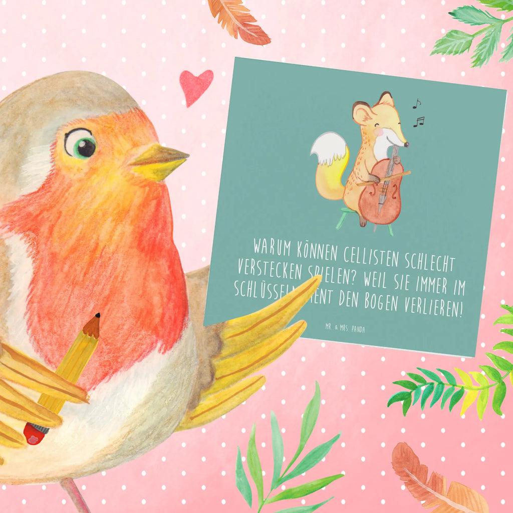 Deluxe Card Warum können Cellisten schlecht Verstecken spielen? Weil sie immer im Schlüsselmoment den Bogen verlieren! Klappkarte, Hochwertige Grußkarte, Glückwunschkarte, Grußkarte, Hochzeitskarte, Einladungskarte, Karte, Geburtstagskarte, Hochwertige Klappkarte, Instrumente, Geschenke Musiker, Musikliebhaber