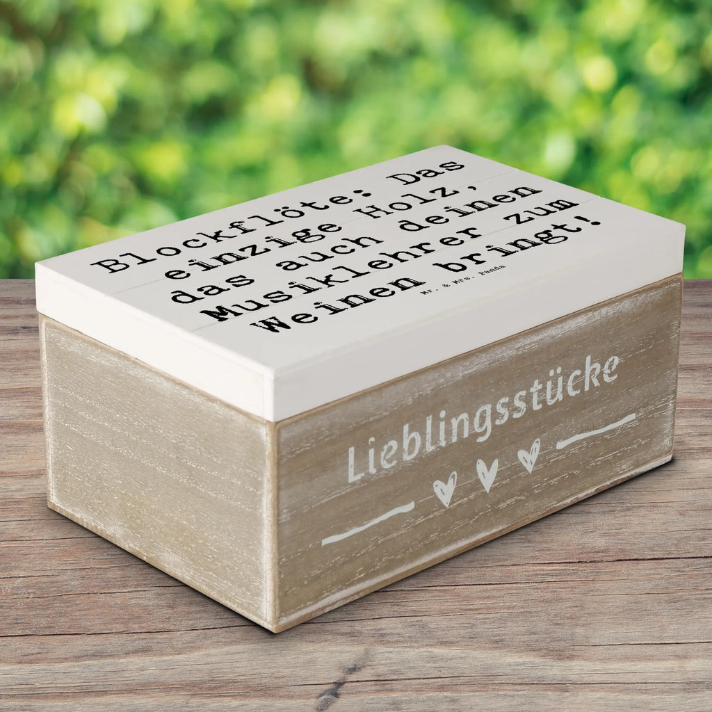 Holzkiste Spruch Blockflöte Humor Erinnerungsbox, Geschenkdose, Truhe, Dekokiste, Geschenkbox, Kiste, Schatulle, XXL, Holzkiste, Erinnerungskiste, Schatzkiste, Aufbewahrungsbox, Instrumente, Geschenke Musiker, Musikliebhaber