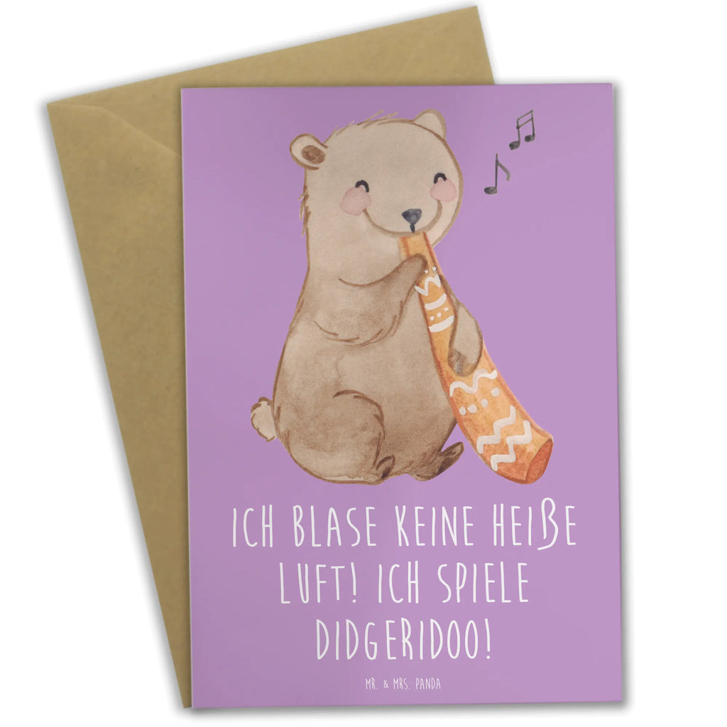 Greetings card Ich blase keine heiße Luft! Ich spiele Didgeridoo! Hochzeitskarte, Ansichtskarten, Grußkarte, Karte, Glückwunschkarte, Geburtstagskarte, Einladungskarte, Klappkarte, Instrumente, Geschenke Musiker, Musikliebhaber
