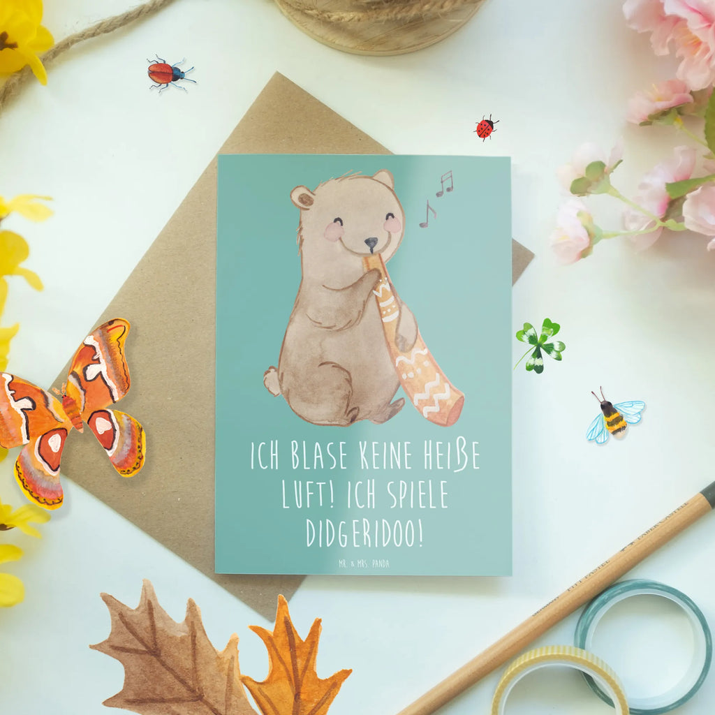 Greetings card Ich blase keine heiße Luft! Ich spiele Didgeridoo! Hochzeitskarte, Ansichtskarten, Grußkarte, Karte, Glückwunschkarte, Geburtstagskarte, Einladungskarte, Klappkarte, Instrumente, Geschenke Musiker, Musikliebhaber