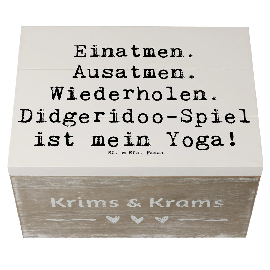 Wooden chest Saying Einatmen. Ausatmen. Wiederholen. Didgeridoo-Spiel ist mein Yoga! Schatzkiste, Geschenkbox, Truhe, Kiste, Dekokiste, Geschenkdose, Erinnerungsbox, Erinnerungskiste, Schatulle, XXL, Holzkiste, Aufbewahrungsbox, Instrumente, Geschenke Musiker, Musikliebhaber