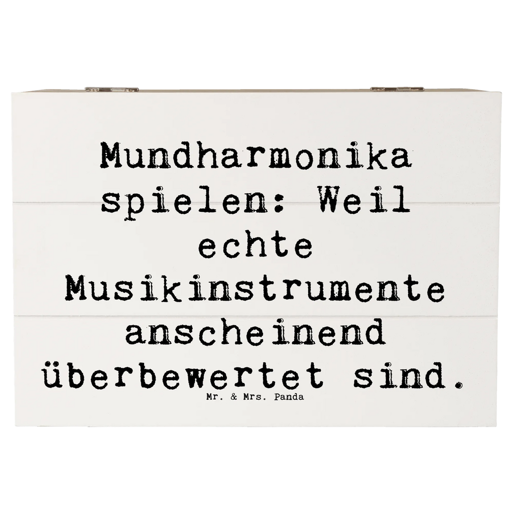 Holzkiste Spruch Mundharmonika spielen: Weil echte Musikinstrumente anscheinend überbewertet sind. Schatulle, Holzkiste, Erinnerungskiste, Erinnerungsbox, XXL, Truhe, Geschenkbox, Aufbewahrungsbox, Dekokiste, Geschenkdose, Schatzkiste, Kiste, Instrumente, Geschenke Musiker, Musikliebhaber