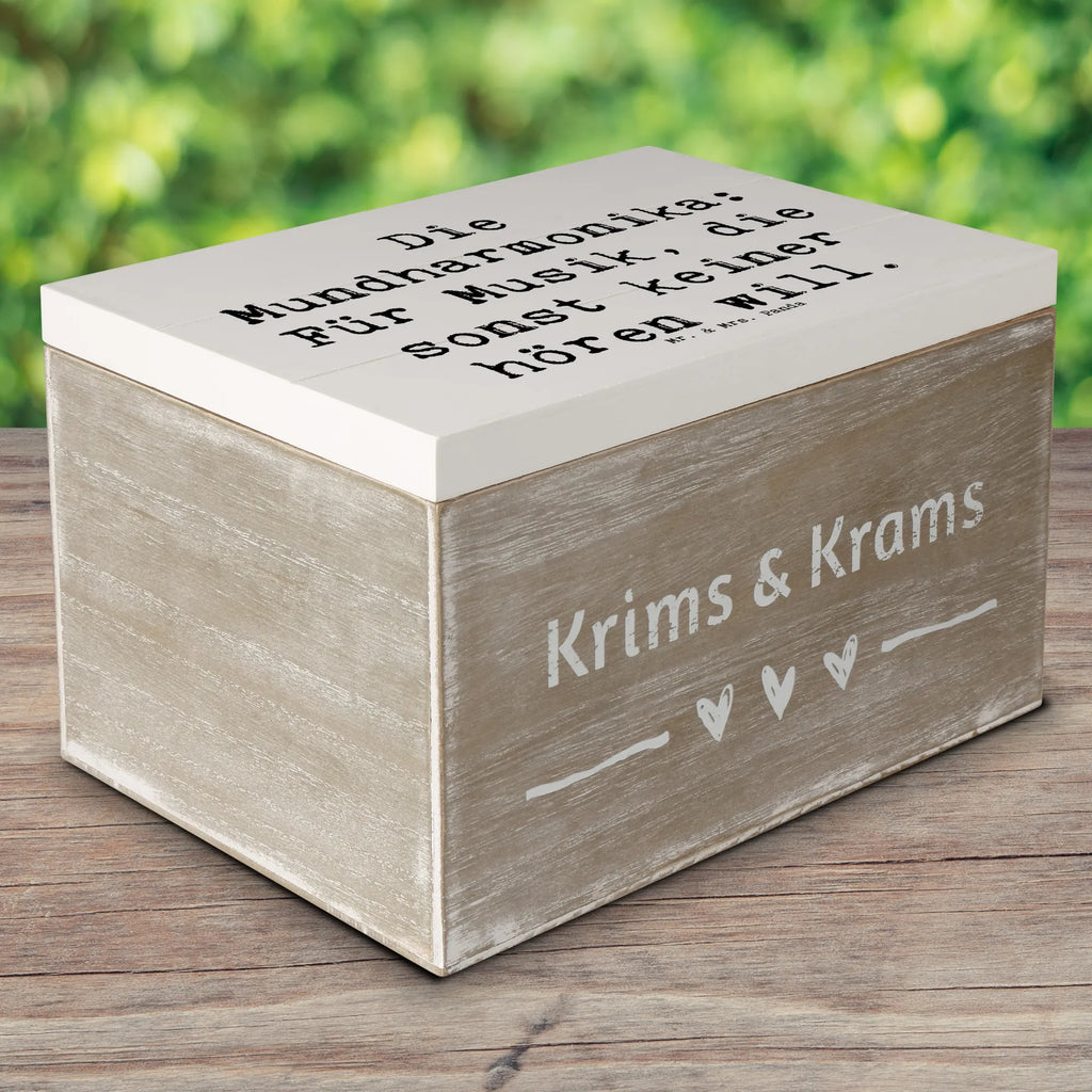 Holzkiste Spruch Musik Mundharmonika Schatzkiste, Erinnerungsbox, Aufbewahrungsbox, Kiste, Dekokiste, Holzkiste, Truhe, XXL, Geschenkdose, Schatulle, Geschenkbox, Erinnerungskiste, Instrumente, Geschenke Musiker, Musikliebhaber