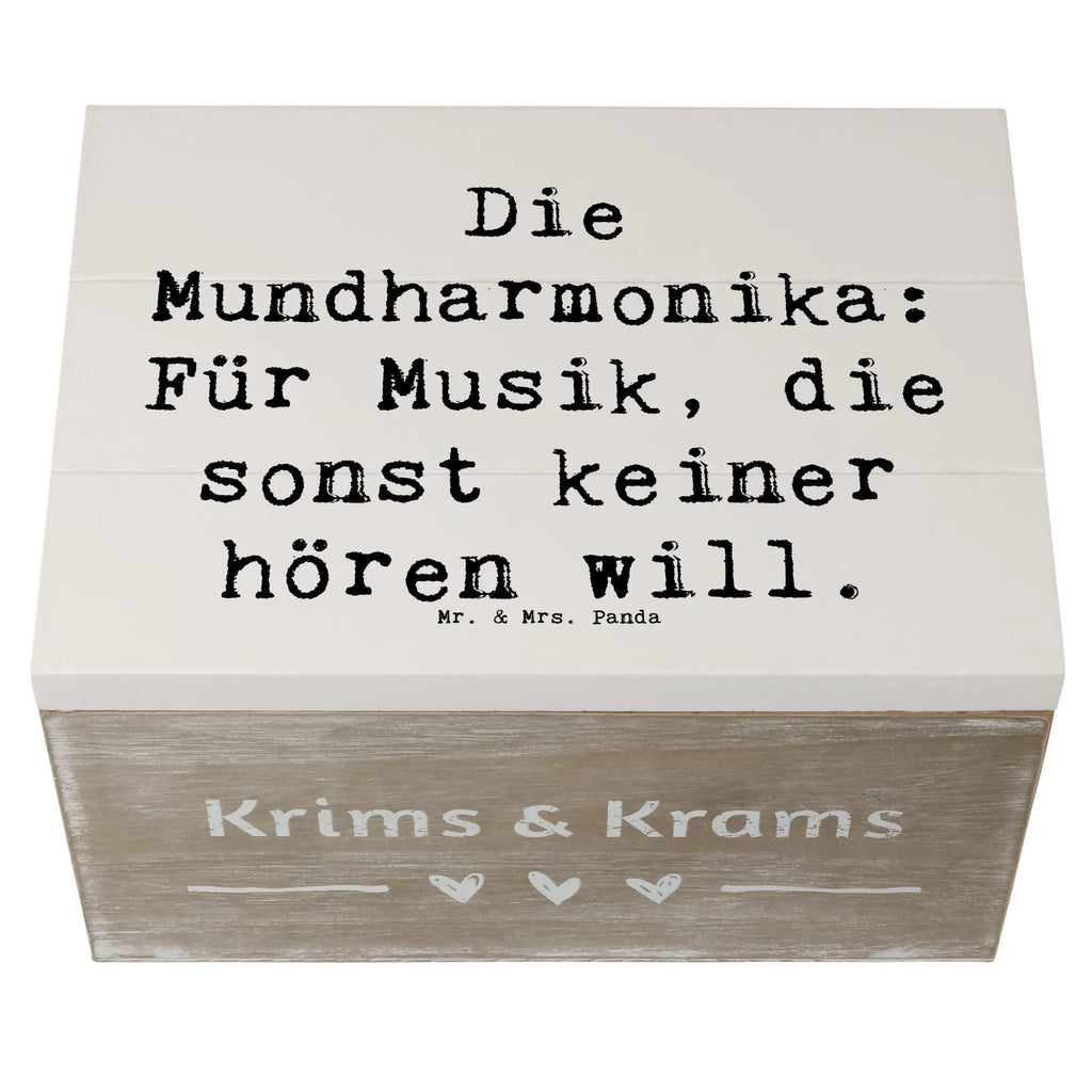 Holzkiste Spruch Musik Mundharmonika Schatzkiste, Erinnerungsbox, Aufbewahrungsbox, Kiste, Dekokiste, Holzkiste, Truhe, XXL, Geschenkdose, Schatulle, Geschenkbox, Erinnerungskiste, Instrumente, Geschenke Musiker, Musikliebhaber