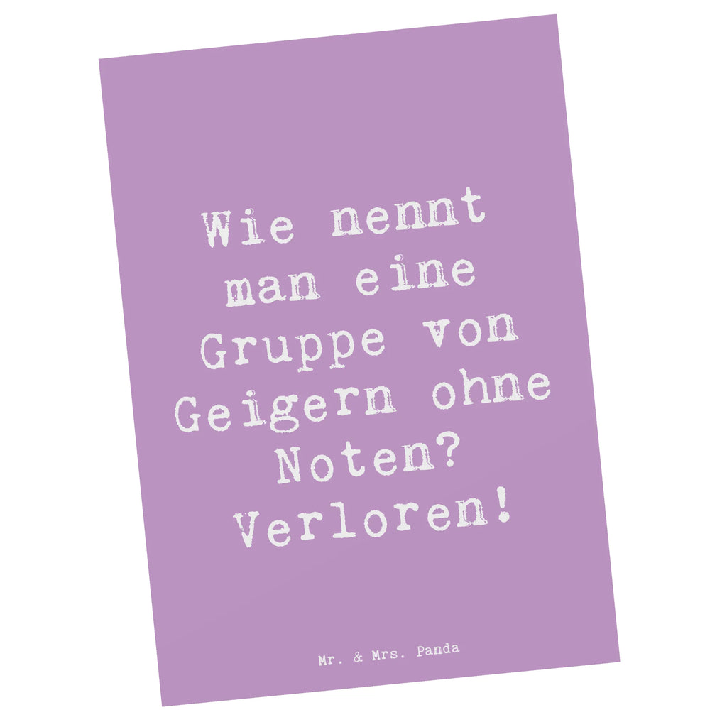 Postcard Saying Wie nennt man eine Gruppe von Geigern ohne Noten? Verloren! Karte, Grußkarte, Dankeskarte, Einladungskarte, Geschenkkarte, Ansichtskarte, Einladung, Geburtstagskarte, Ansichtskarten, Einladungskarten Geburtstag, Einladung Geburtstag, Postkarte, Instrumente, Geschenke Musiker, Musikliebhaber