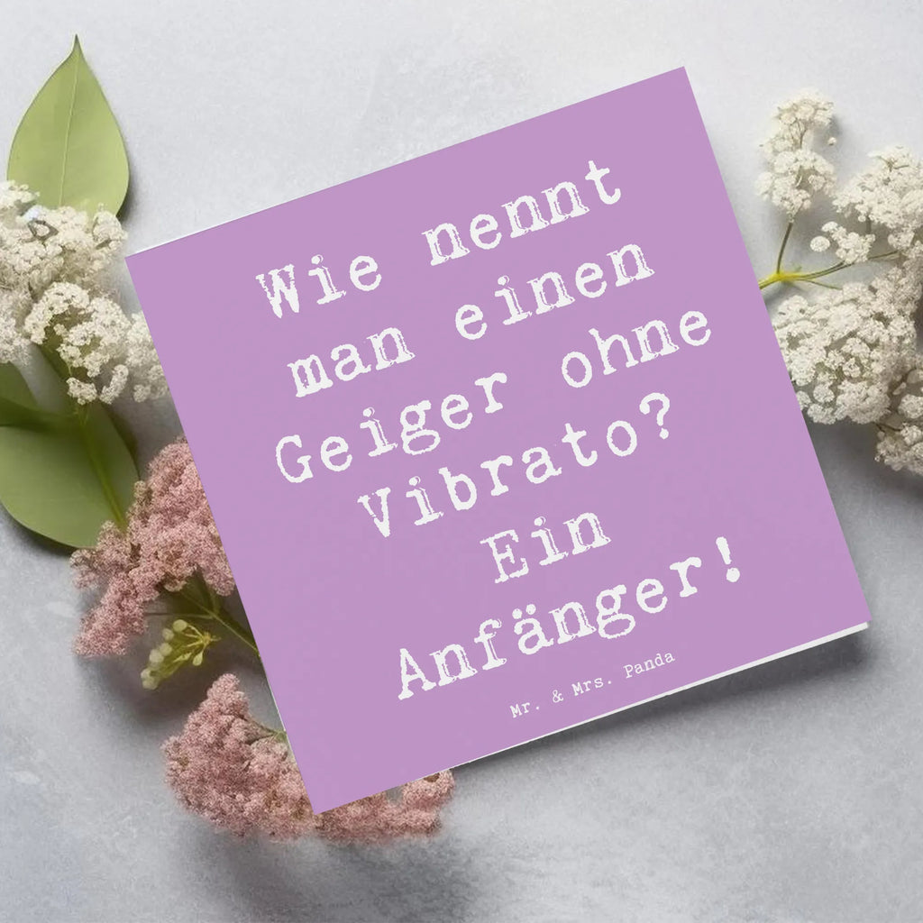 Deluxe Karte Spruch Violine Anfänger Karte, Hochwertige Klappkarte, Grußkarte, Glückwunschkarte, Einladungskarte, Hochwertige Grußkarte, Geburtstagskarte, Hochzeitskarte, Klappkarte, Instrumente, Geschenke Musiker, Musikliebhaber