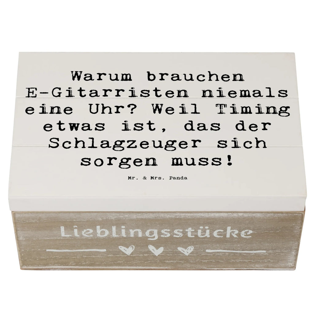 Holzkiste Spruch E-Gitarre Timing Schatulle, Erinnerungsbox, Aufbewahrungsbox, Kiste, Erinnerungskiste, Geschenkbox, Geschenkdose, XXL, Holzkiste, Truhe, Schatzkiste, Dekokiste, Instrumente, Geschenke Musiker, Musikliebhaber