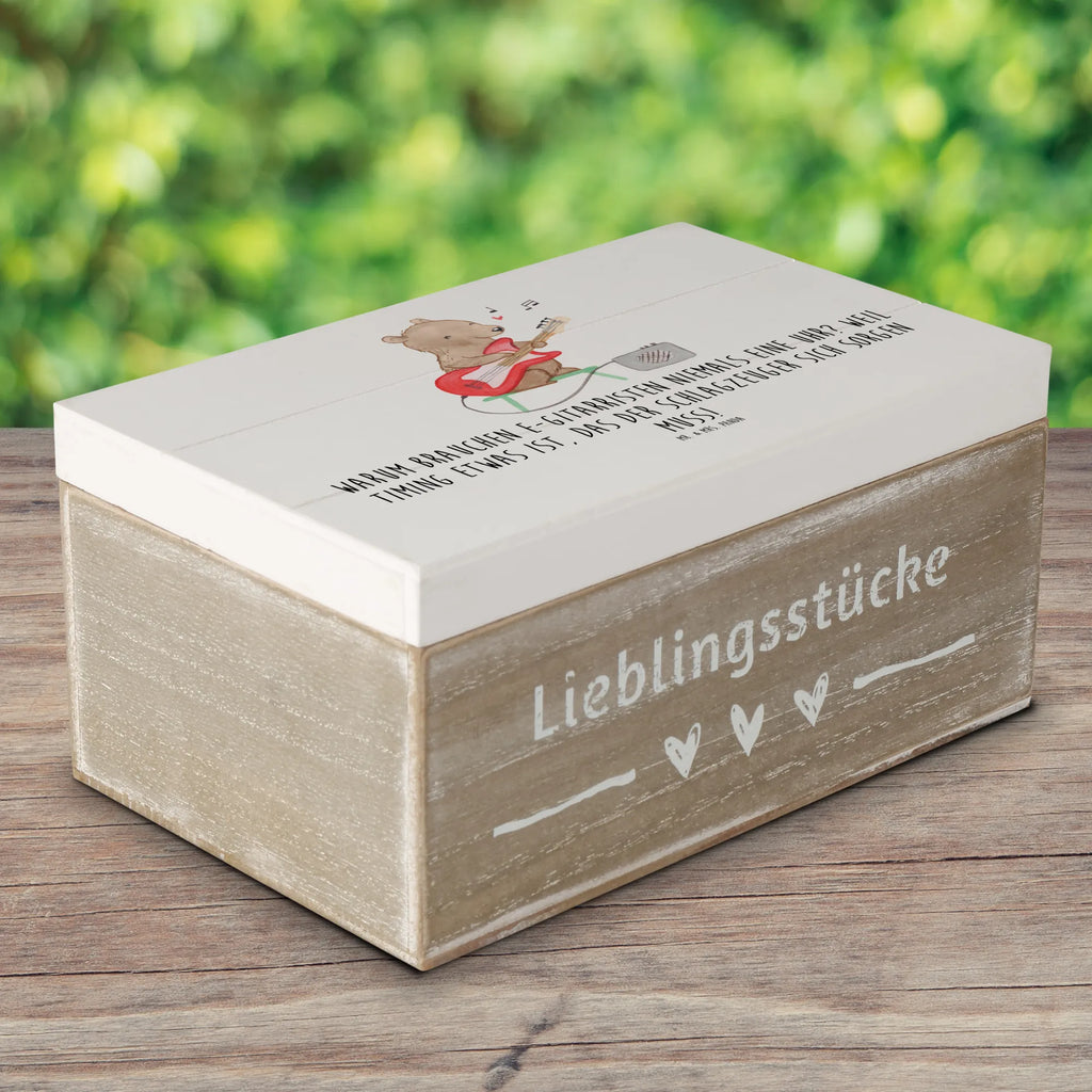 Holzkiste E-Gitarre Timing Holzkiste, Geschenkbox, Schatulle, Erinnerungsbox, Erinnerungskiste, Dekokiste, Aufbewahrungsbox, XXL, Schatzkiste, Truhe, Geschenkdose, Kiste, Instrumente, Geschenke Musiker, Musikliebhaber