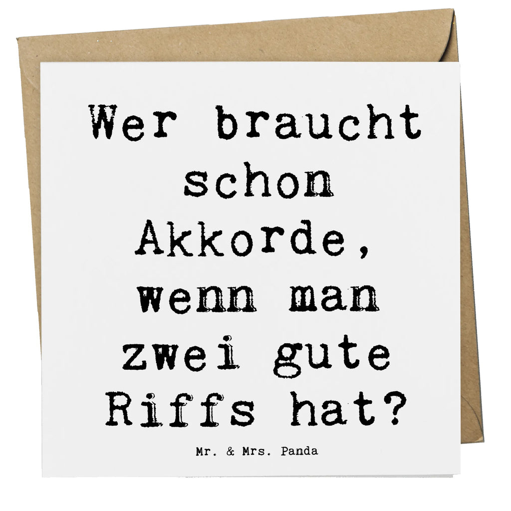 Deluxe Card Saying Wer braucht schon Akkorde, wenn man zwei gute Riffs hat? Hochwertige Grußkarte, Klappkarte, Grußkarte, Karte, Einladungskarte, Glückwunschkarte, Hochwertige Klappkarte, Hochzeitskarte, Geburtstagskarte, Instrumente, Geschenke Musiker, Musikliebhaber