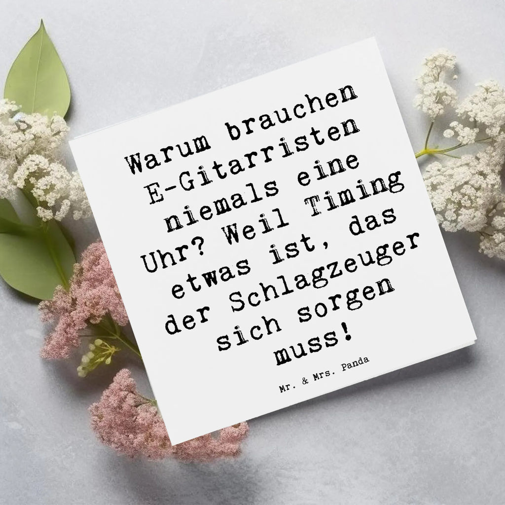 Deluxe Karte Spruch E-Gitarre Timing Glückwunschkarte, Geburtstagskarte, Hochzeitskarte, Klappkarte, Hochwertige Grußkarte, Karte, Hochwertige Klappkarte, Einladungskarte, Grußkarte, Instrumente, Geschenke Musiker, Musikliebhaber