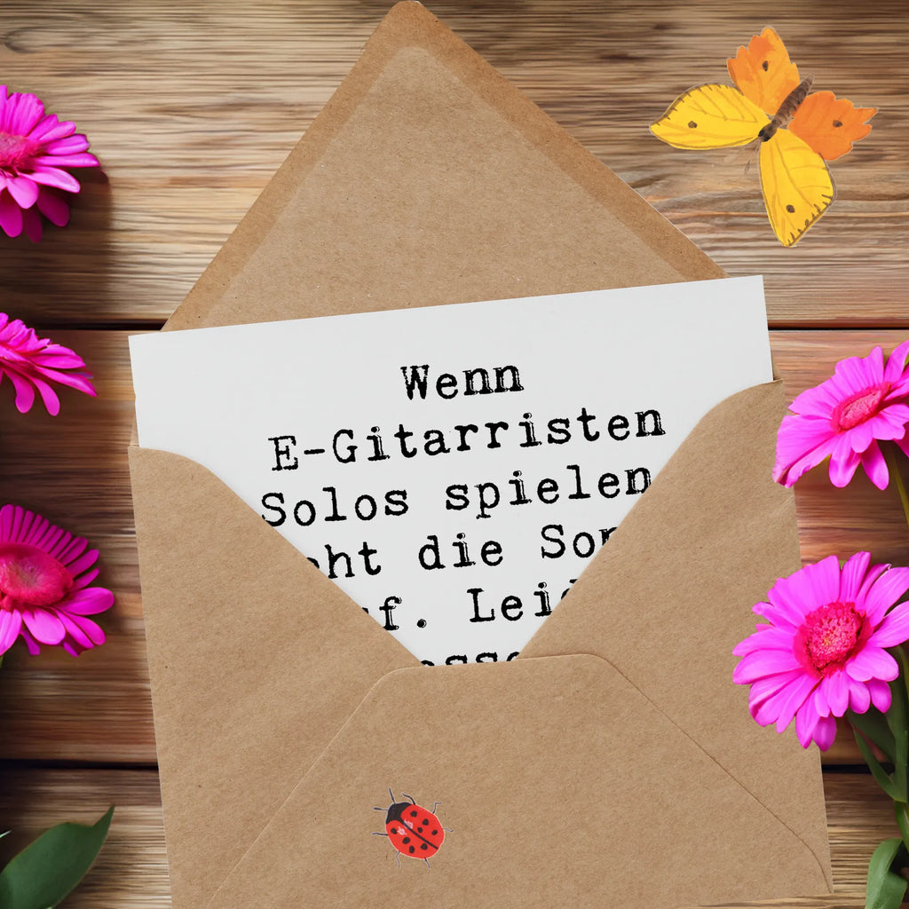 Deluxe Karte Spruch E-Gitarre Solos Geburtstagskarte, Hochwertige Grußkarte, Karte, Einladungskarte, Glückwunschkarte, Hochwertige Klappkarte, Hochzeitskarte, Klappkarte, Grußkarte, Instrumente, Geschenke Musiker, Musikliebhaber