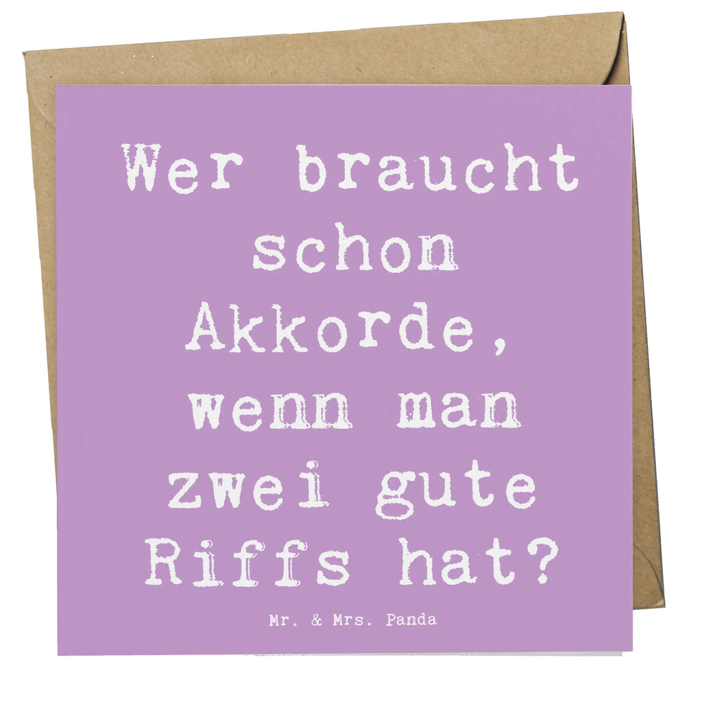 Deluxe Card Saying Wer braucht schon Akkorde, wenn man zwei gute Riffs hat? Hochwertige Grußkarte, Klappkarte, Grußkarte, Karte, Einladungskarte, Glückwunschkarte, Hochwertige Klappkarte, Hochzeitskarte, Geburtstagskarte, Instrumente, Geschenke Musiker, Musikliebhaber
