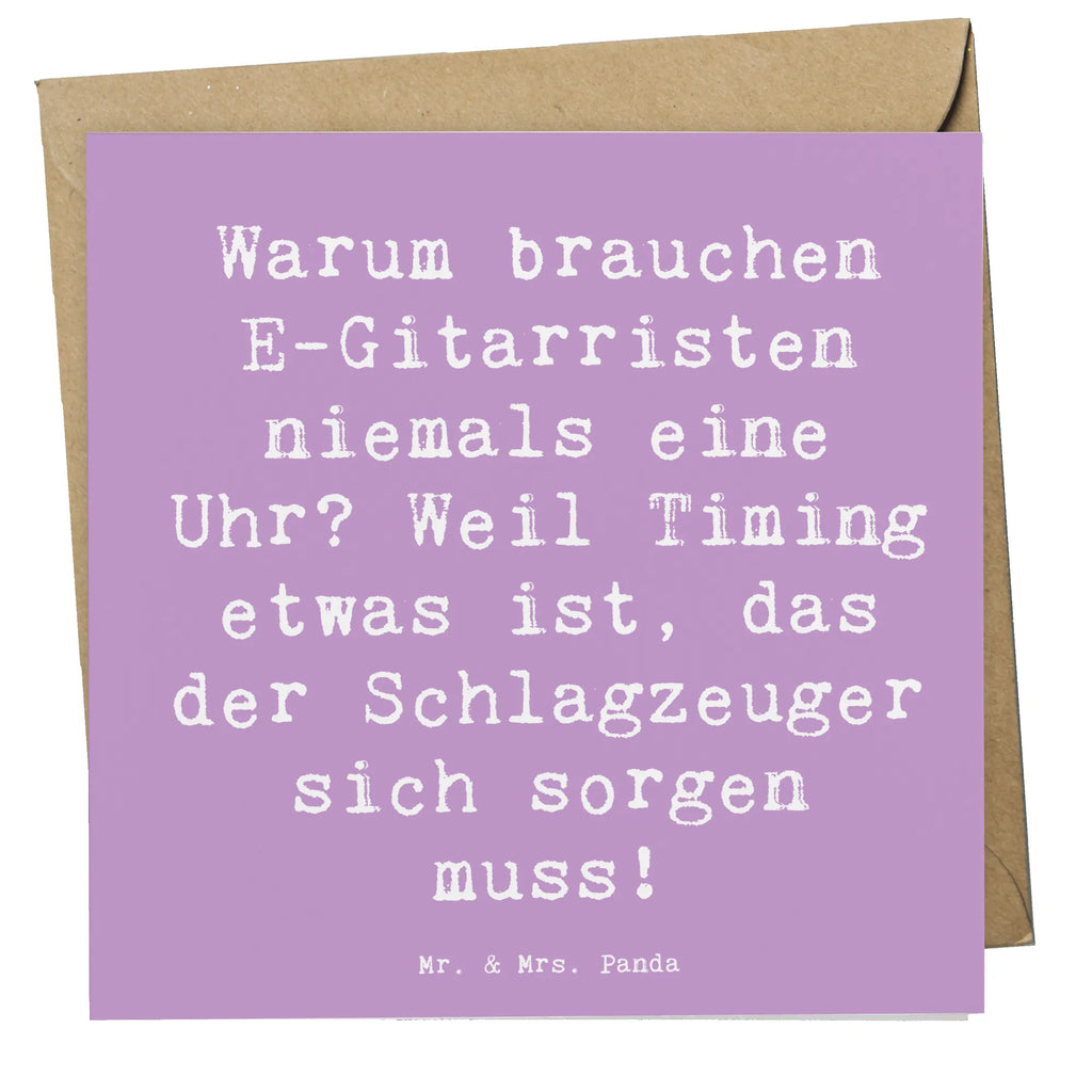 Deluxe Karte Spruch E-Gitarre Timing Glückwunschkarte, Geburtstagskarte, Hochzeitskarte, Klappkarte, Hochwertige Grußkarte, Karte, Hochwertige Klappkarte, Einladungskarte, Grußkarte, Instrumente, Geschenke Musiker, Musikliebhaber