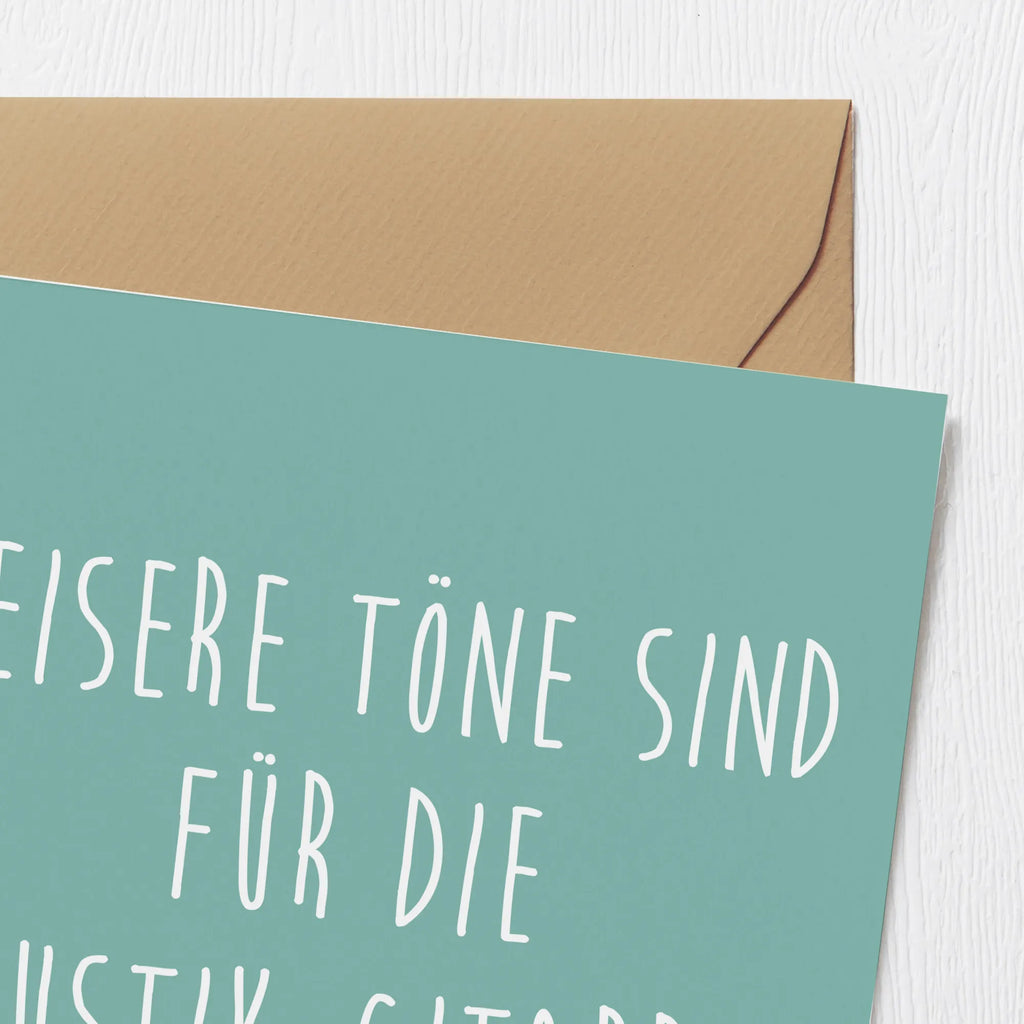 Deluxe Card Leisere Töne sind für die Akustik-Gitarre! Geburtstagskarte, Hochzeitskarte, Glückwunschkarte, Klappkarte, Karte, Hochwertige Grußkarte, Einladungskarte, Grußkarte, Hochwertige Klappkarte, Instrumente, Geschenke Musiker, Musikliebhaber