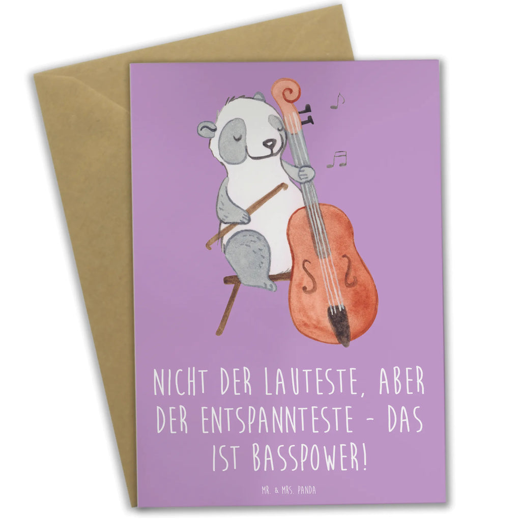 Greetings card Nicht der Lauteste, aber der Entspannteste - Das ist Basspower! Ansichtskarten, Hochzeitskarte, Grußkarte, Karte, Geburtstagskarte, Einladungskarte, Klappkarte, Glückwunschkarte, Instrumente, Geschenke Musiker, Musikliebhaber
