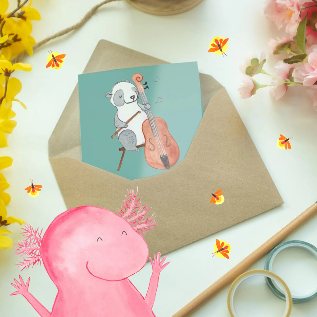 Greetings card Nicht der Lauteste, aber der Entspannteste - Das ist Basspower! Ansichtskarten, Hochzeitskarte, Grußkarte, Karte, Geburtstagskarte, Einladungskarte, Klappkarte, Glückwunschkarte, Instrumente, Geschenke Musiker, Musikliebhaber