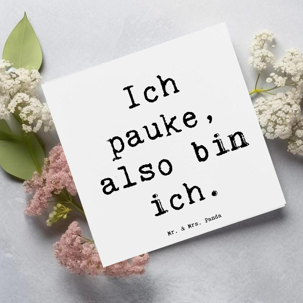Deluxe Karte Spruch Pauken Motivation Einladungskarte, Hochwertige Klappkarte, Karte, Glückwunschkarte, Hochwertige Grußkarte, Klappkarte, Hochzeitskarte, Grußkarte, Geburtstagskarte, Instrumente, Geschenke Musiker, Musikliebhaber