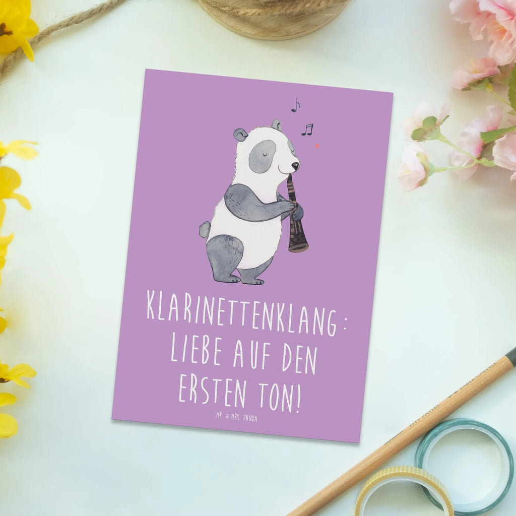 Postcard Klarinettenklang: Liebe auf den ersten Ton! Ansichtskarten, Geburtstagskarte, Karte, Geschenkkarte, Grußkarte, Postkarte, Einladung, Ansichtskarte, Einladungskarten Geburtstag, Einladung Geburtstag, Dankeskarte, Einladungskarte, Instrumente, Geschenke Musiker, Musikliebhaber