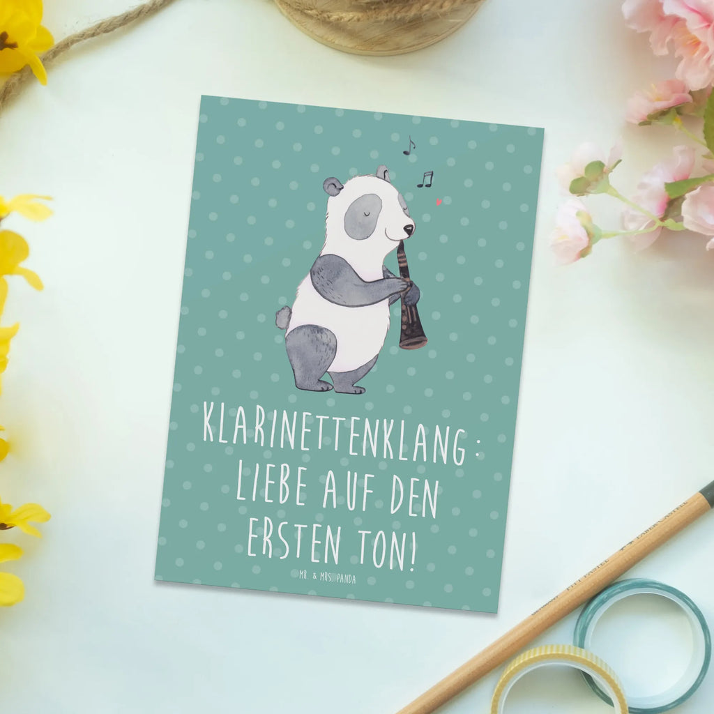 Postcard Klarinettenklang: Liebe auf den ersten Ton! Ansichtskarten, Geburtstagskarte, Karte, Geschenkkarte, Grußkarte, Postkarte, Einladung, Ansichtskarte, Einladungskarten Geburtstag, Einladung Geburtstag, Dankeskarte, Einladungskarte, Instrumente, Geschenke Musiker, Musikliebhaber