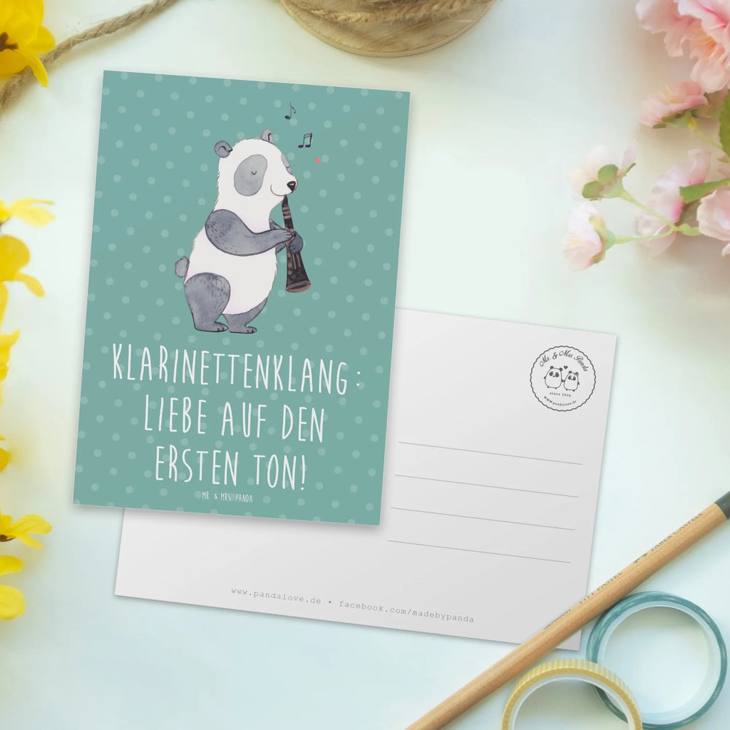 Postcard Klarinettenklang: Liebe auf den ersten Ton! Ansichtskarten, Geburtstagskarte, Karte, Geschenkkarte, Grußkarte, Postkarte, Einladung, Ansichtskarte, Einladungskarten Geburtstag, Einladung Geburtstag, Dankeskarte, Einladungskarte, Instrumente, Geschenke Musiker, Musikliebhaber