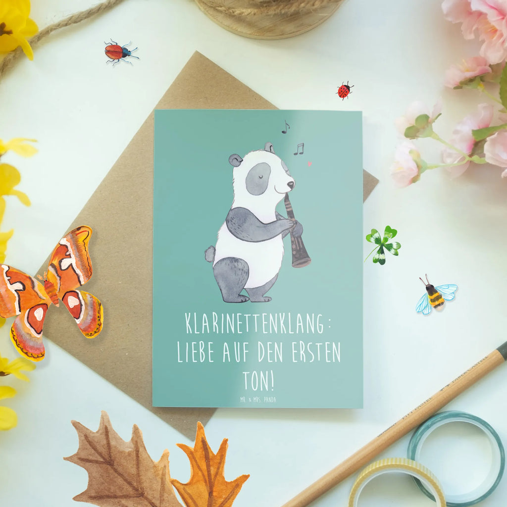 Greetings card Klarinettenklang: Liebe auf den ersten Ton! Einladungskarte, Glückwunschkarte, Geburtstagskarte, Karte, Grußkarte, Ansichtskarten, Hochzeitskarte, Klappkarte, Instrumente, Geschenke Musiker, Musikliebhaber