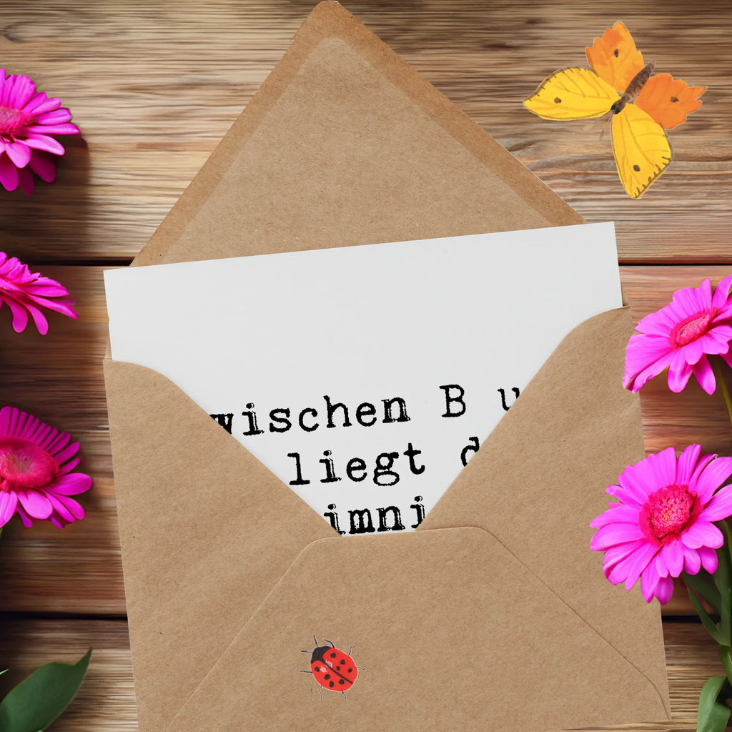 Deluxe Card Saying Zwischen B und H liegt das Geheimnis der Klarinettisten! Einladungskarte, Hochwertige Grußkarte, Grußkarte, Karte, Geburtstagskarte, Klappkarte, Hochwertige Klappkarte, Hochzeitskarte, Glückwunschkarte, Instrumente, Geschenke Musiker, Musikliebhaber