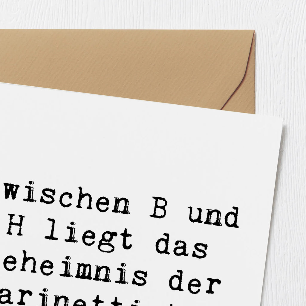 Deluxe Card Saying Zwischen B und H liegt das Geheimnis der Klarinettisten! Einladungskarte, Hochwertige Grußkarte, Grußkarte, Karte, Geburtstagskarte, Klappkarte, Hochwertige Klappkarte, Hochzeitskarte, Glückwunschkarte, Instrumente, Geschenke Musiker, Musikliebhaber