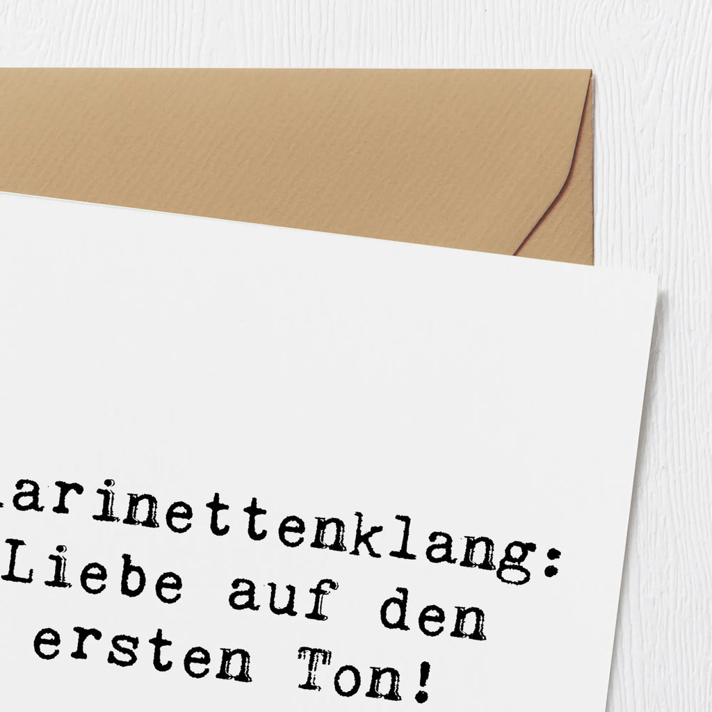 Deluxe Karte Spruch Klarinette Liebe Karte, Einladungskarte, Hochwertige Klappkarte, Grußkarte, Geburtstagskarte, Hochzeitskarte, Glückwunschkarte, Klappkarte, Hochwertige Grußkarte, Instrumente, Geschenke Musiker, Musikliebhaber