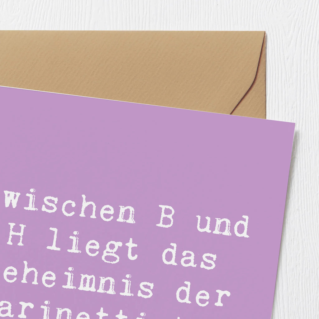Deluxe Card Saying Zwischen B und H liegt das Geheimnis der Klarinettisten! Einladungskarte, Hochwertige Grußkarte, Grußkarte, Karte, Geburtstagskarte, Klappkarte, Hochwertige Klappkarte, Hochzeitskarte, Glückwunschkarte, Instrumente, Geschenke Musiker, Musikliebhaber