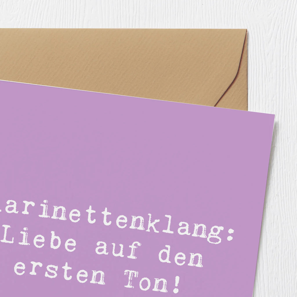 Deluxe Karte Spruch Klarinette Liebe Karte, Einladungskarte, Hochwertige Klappkarte, Grußkarte, Geburtstagskarte, Hochzeitskarte, Glückwunschkarte, Klappkarte, Hochwertige Grußkarte, Instrumente, Geschenke Musiker, Musikliebhaber