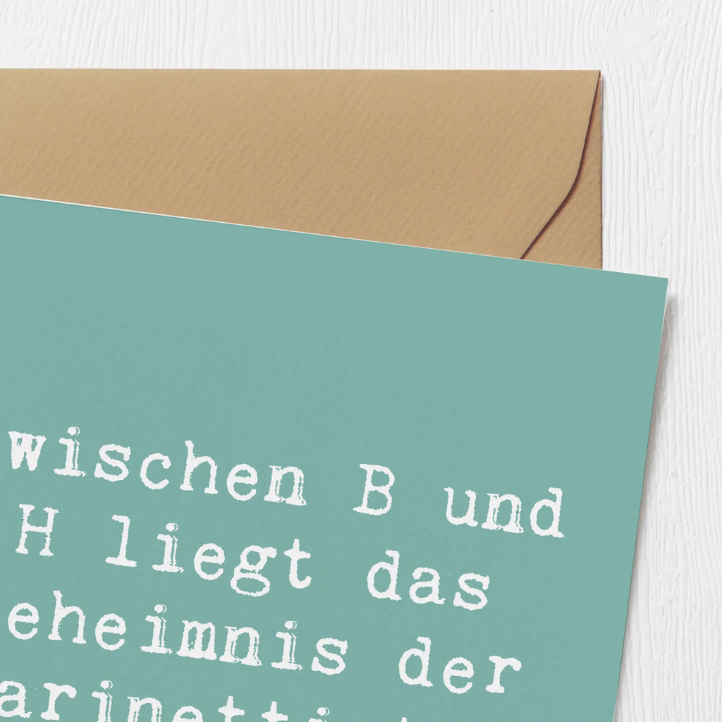 Deluxe Card Saying Zwischen B und H liegt das Geheimnis der Klarinettisten! Einladungskarte, Hochwertige Grußkarte, Grußkarte, Karte, Geburtstagskarte, Klappkarte, Hochwertige Klappkarte, Hochzeitskarte, Glückwunschkarte, Instrumente, Geschenke Musiker, Musikliebhaber