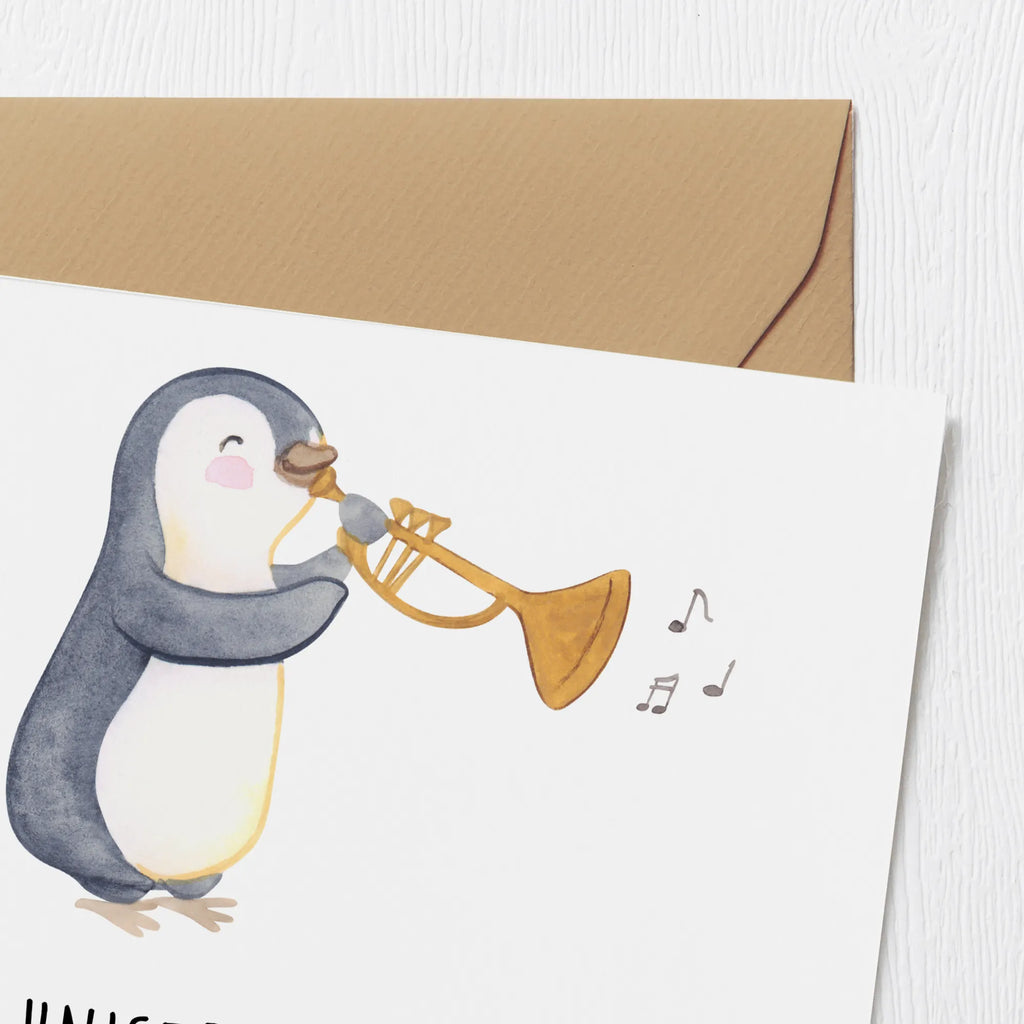 Deluxe Karte Trombone Durchzieher Glückwunschkarte, Karte, Hochwertige Klappkarte, Geburtstagskarte, Hochwertige Grußkarte, Einladungskarte, Hochzeitskarte, Grußkarte, Klappkarte, Instrumente, Geschenke Musiker, Musikliebhaber