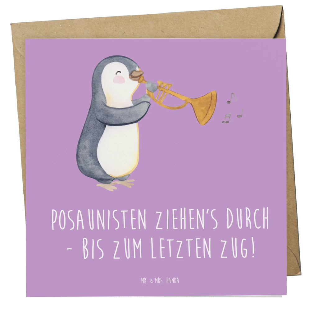 Deluxe Karte Trombone Durchzieher Glückwunschkarte, Karte, Hochwertige Klappkarte, Geburtstagskarte, Hochwertige Grußkarte, Einladungskarte, Hochzeitskarte, Grußkarte, Klappkarte, Instrumente, Geschenke Musiker, Musikliebhaber