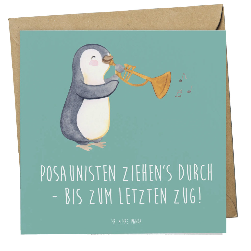 Deluxe Karte Trombone Durchzieher Glückwunschkarte, Karte, Hochwertige Klappkarte, Geburtstagskarte, Hochwertige Grußkarte, Einladungskarte, Hochzeitskarte, Grußkarte, Klappkarte, Instrumente, Geschenke Musiker, Musikliebhaber