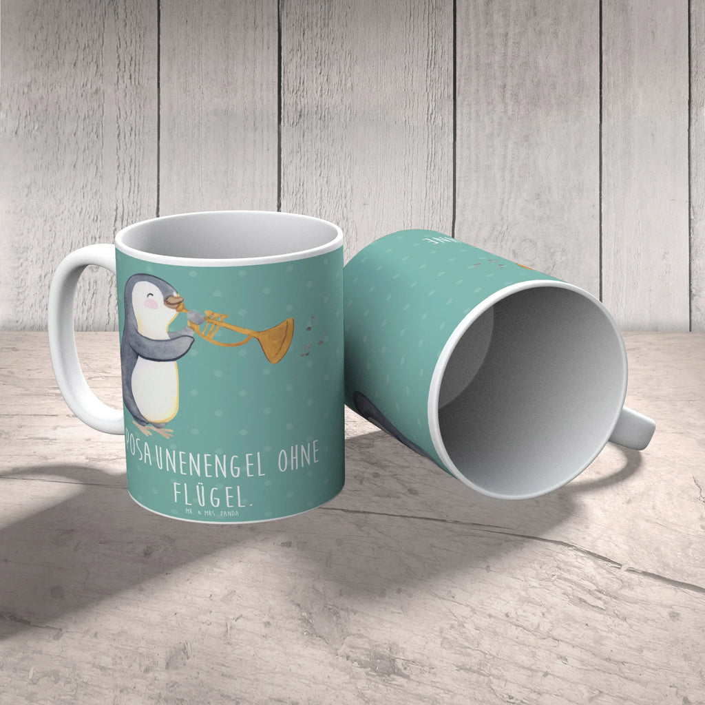 Tasse Engel Posaune Bürotasse, Geschenktasse, Keramiktasse, Tasse, Kaffeetasse, Porzellantasse, Tasse mit Motiven, Tasse mit Zitaten, Teetasse, Instrumente, Geschenke Musiker, Musikliebhaber