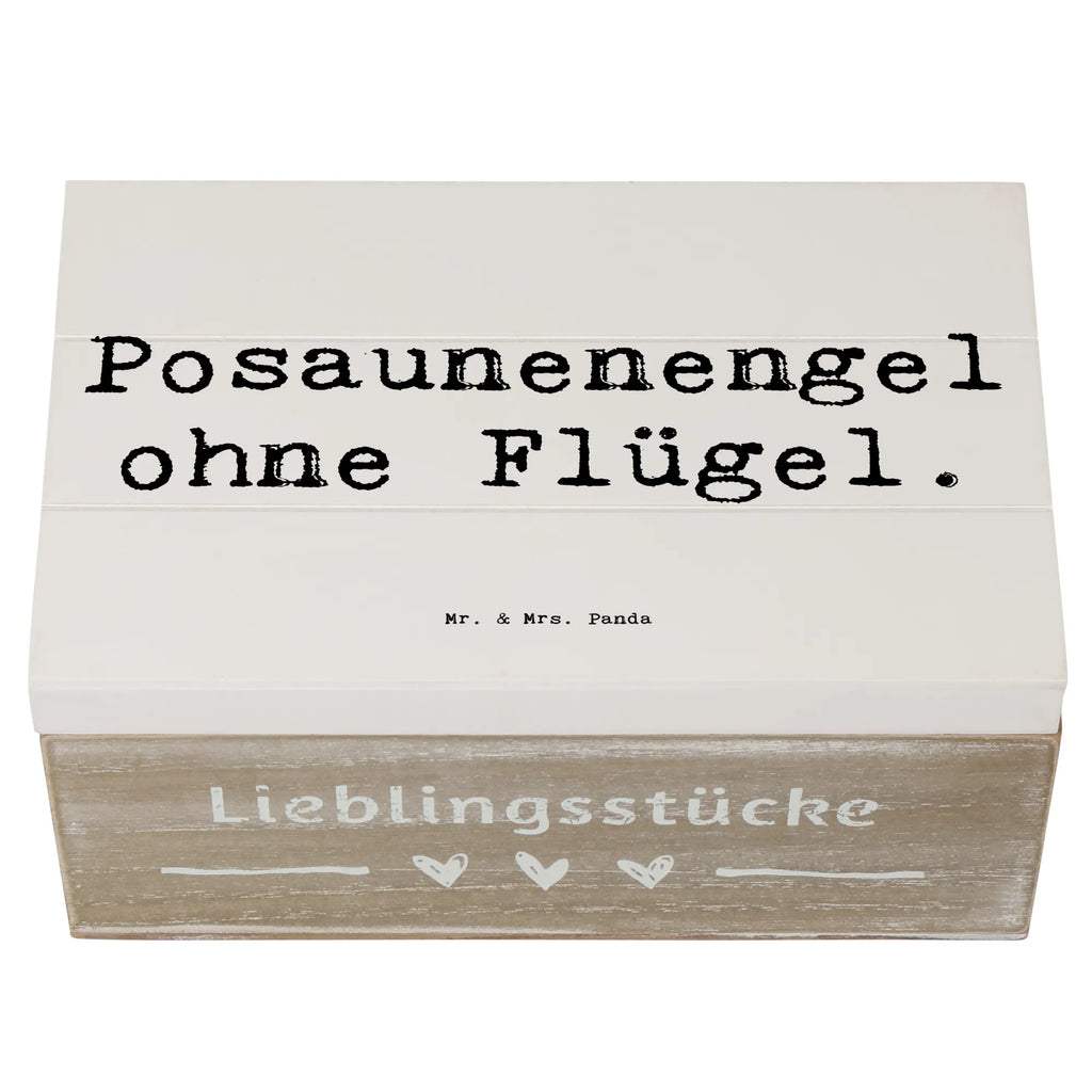 Holzkiste Spruch Engel Posaune Holzkiste, Geschenkbox, XXL, Geschenkdose, Schatulle, Erinnerungskiste, Erinnerungsbox, Truhe, Kiste, Schatzkiste, Aufbewahrungsbox, Dekokiste, Instrumente, Geschenke Musiker, Musikliebhaber