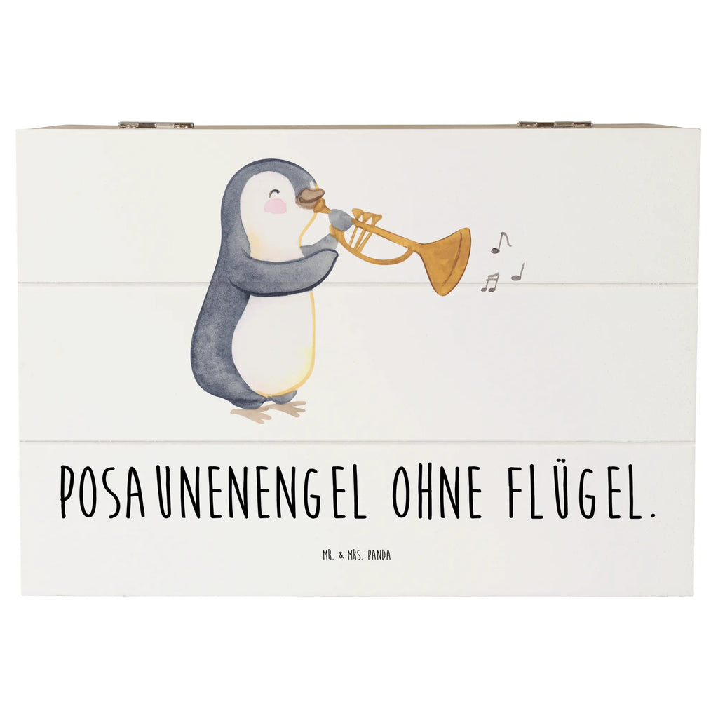Wooden chest Posaunenengel ohne Flügel. Kiste, Truhe, XXL, Geschenkbox, Erinnerungsbox, Holzkiste, Schatulle, Erinnerungskiste, Aufbewahrungsbox, Schatzkiste, Dekokiste, Geschenkdose, Instrumente, Geschenke Musiker, Musikliebhaber