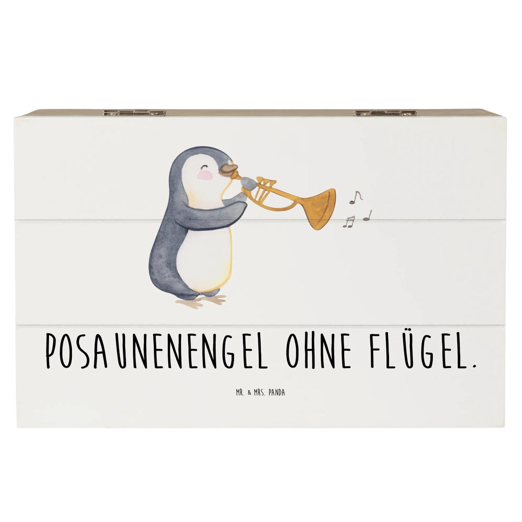 Wooden chest Posaunenengel ohne Flügel. Kiste, Truhe, XXL, Geschenkbox, Erinnerungsbox, Holzkiste, Schatulle, Erinnerungskiste, Aufbewahrungsbox, Schatzkiste, Dekokiste, Geschenkdose, Instrumente, Geschenke Musiker, Musikliebhaber
