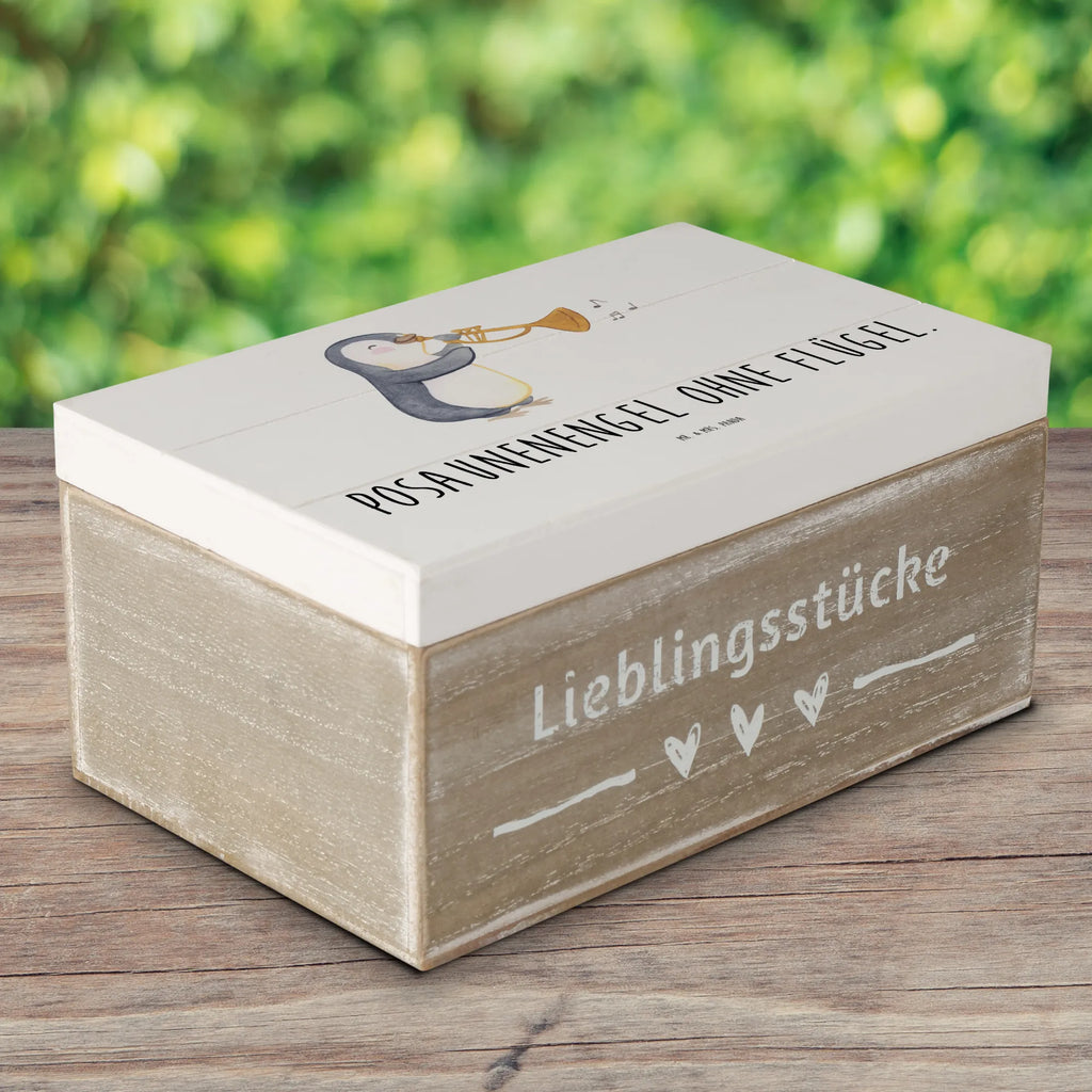 Wooden chest Posaunenengel ohne Flügel. Kiste, Truhe, XXL, Geschenkbox, Erinnerungsbox, Holzkiste, Schatulle, Erinnerungskiste, Aufbewahrungsbox, Schatzkiste, Dekokiste, Geschenkdose, Instrumente, Geschenke Musiker, Musikliebhaber