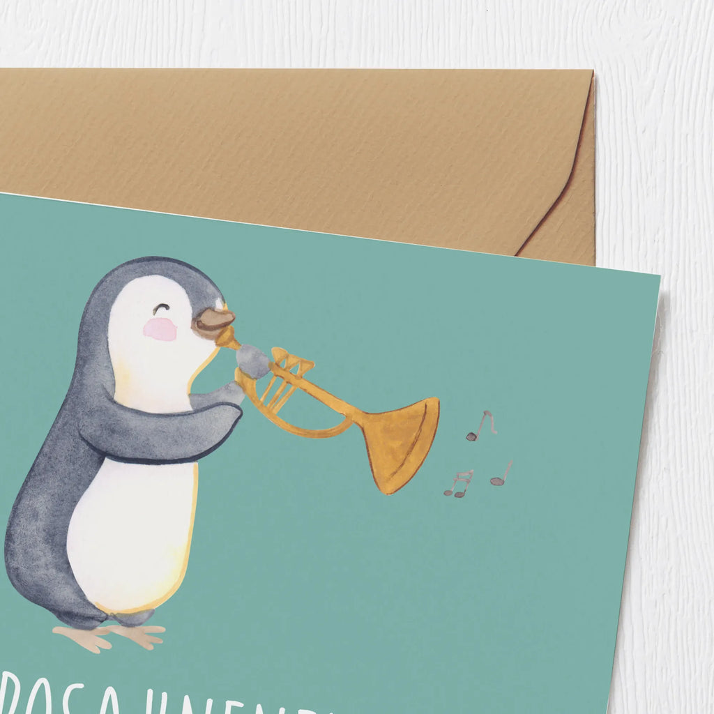 Deluxe Karte Engel Posaune Karte, Glückwunschkarte, Klappkarte, Hochwertige Grußkarte, Hochzeitskarte, Hochwertige Klappkarte, Grußkarte, Geburtstagskarte, Einladungskarte, Instrumente, Geschenke Musiker, Musikliebhaber