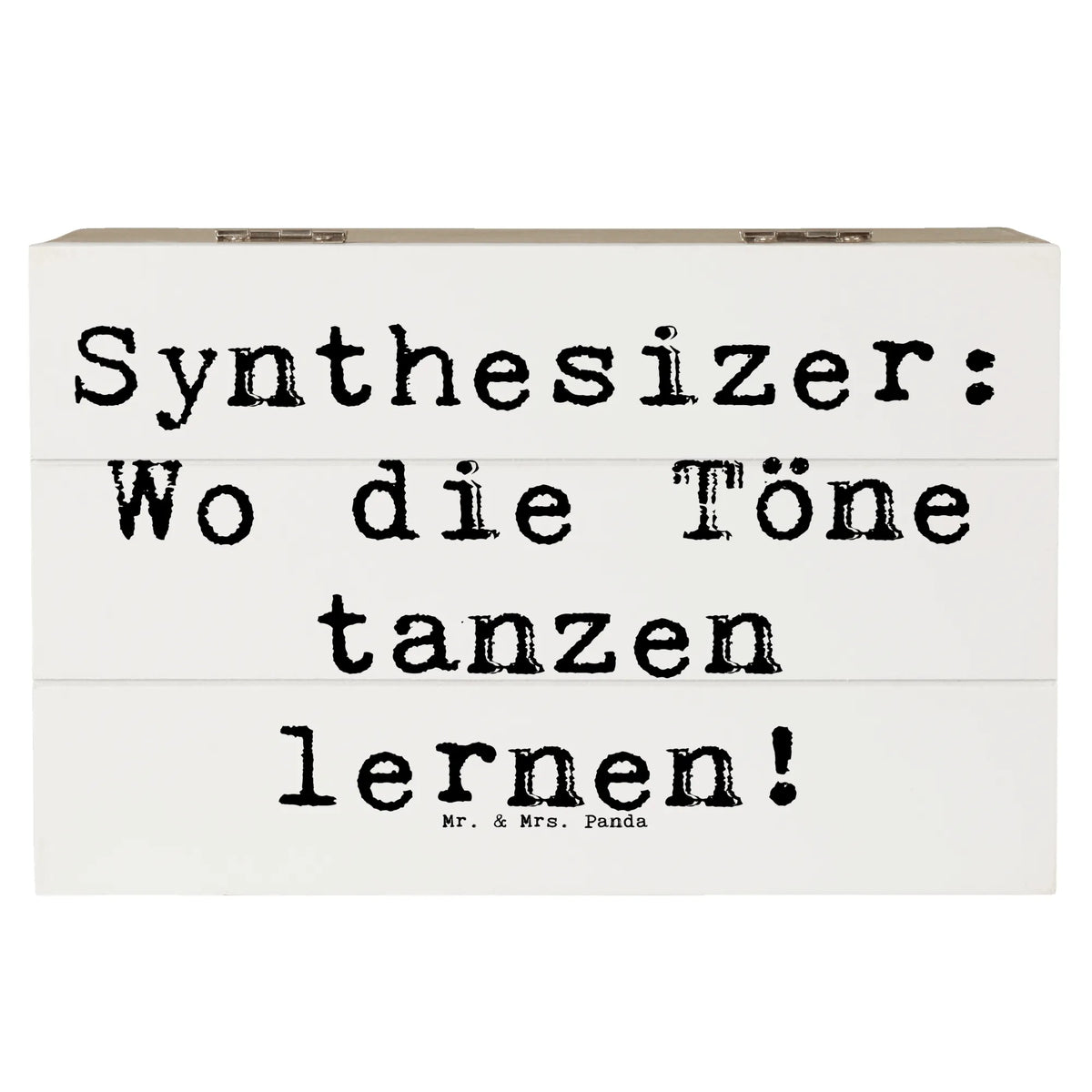 Wooden chest Saying Synthesizer: Wo die Töne tanzen lernen! Instruments, gifts for musicians, music enthusiasts