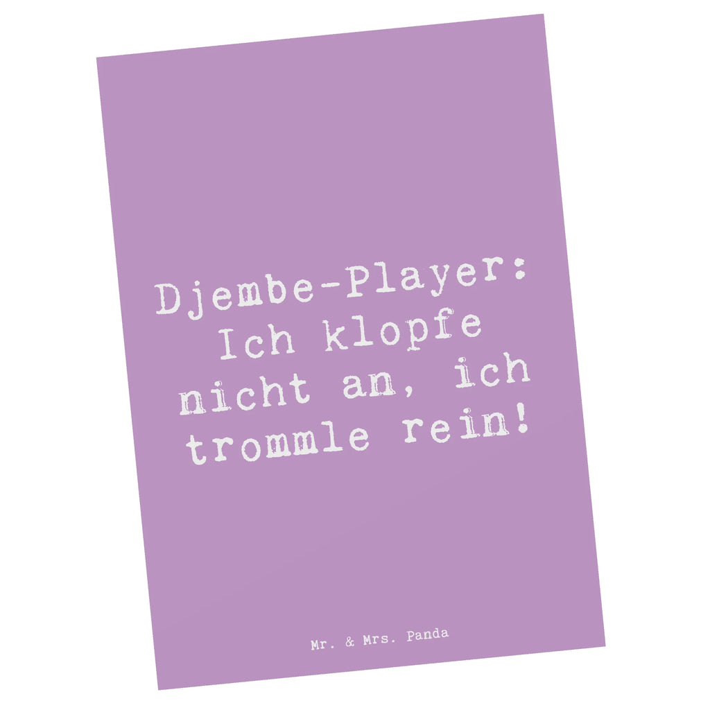 Postcard Saying Djembe-Player: Ich klopfe nicht an, ich trommle rein! Postkarte, Karte, Geschenkkarte, Grußkarte, Einladung, Ansichtskarte, Geburtstagskarte, Einladungskarte, Dankeskarte, Ansichtskarten, Einladung Geburtstag, Einladungskarten Geburtstag, Instrumente, Geschenke Musiker, Musikliebhaber
