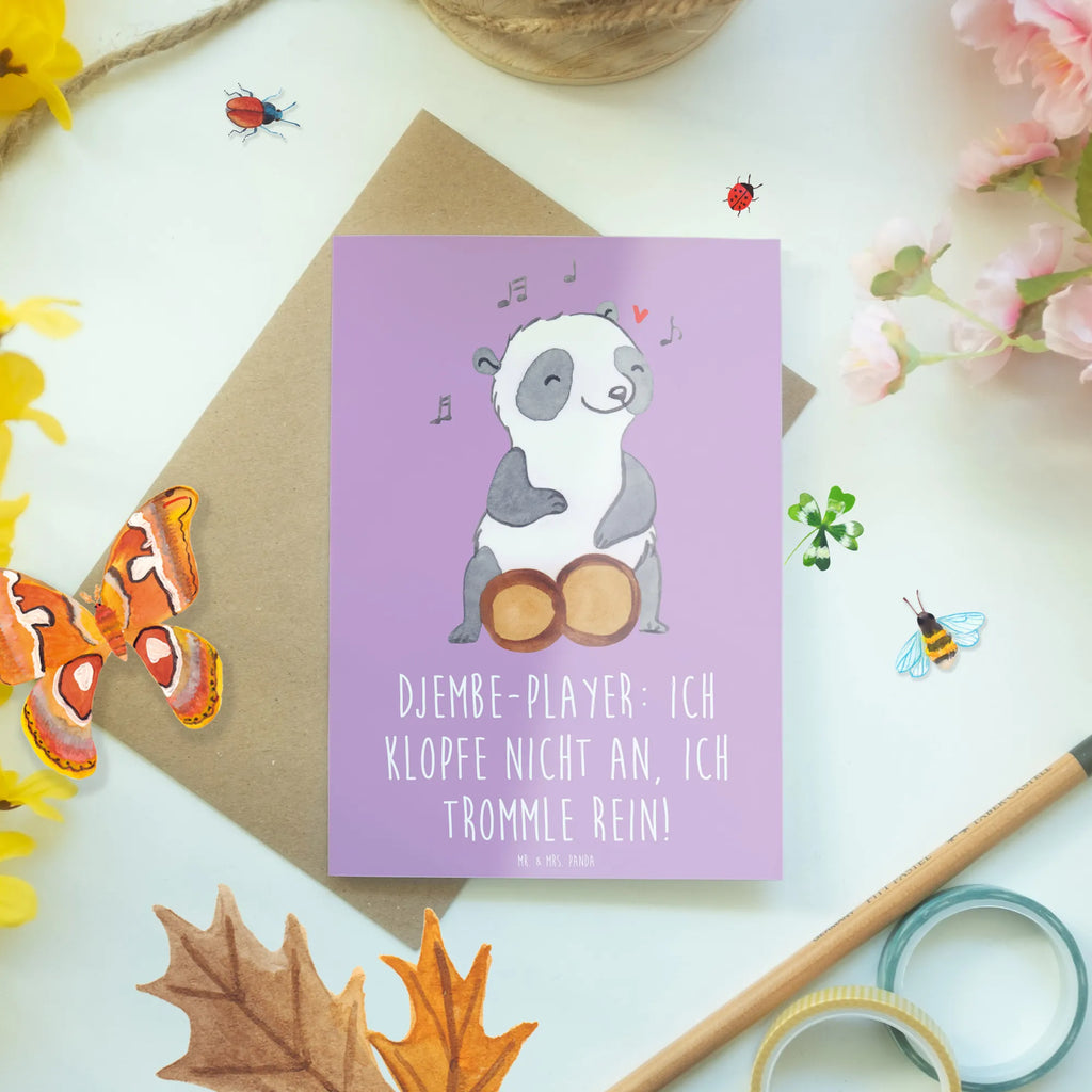 Greetings card Djembe-Player: Ich klopfe nicht an, ich trommle rein! Ansichtskarten, Grußkarte, Karte, Hochzeitskarte, Geburtstagskarte, Glückwunschkarte, Klappkarte, Einladungskarte, Instrumente, Geschenke Musiker, Musikliebhaber